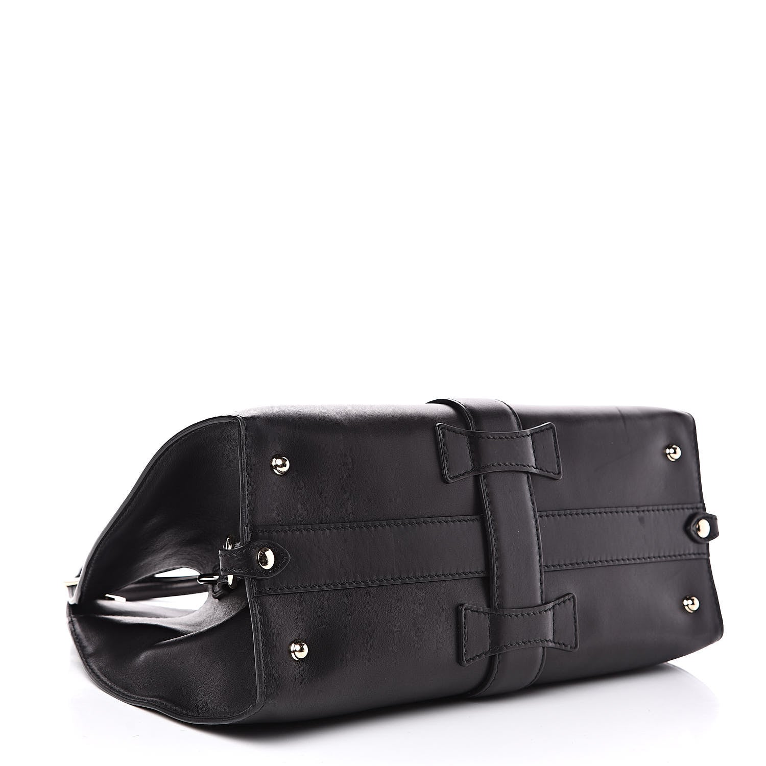 Gucci Calfskin Medium Stirrup Top Handle Bag Black 4 of 12