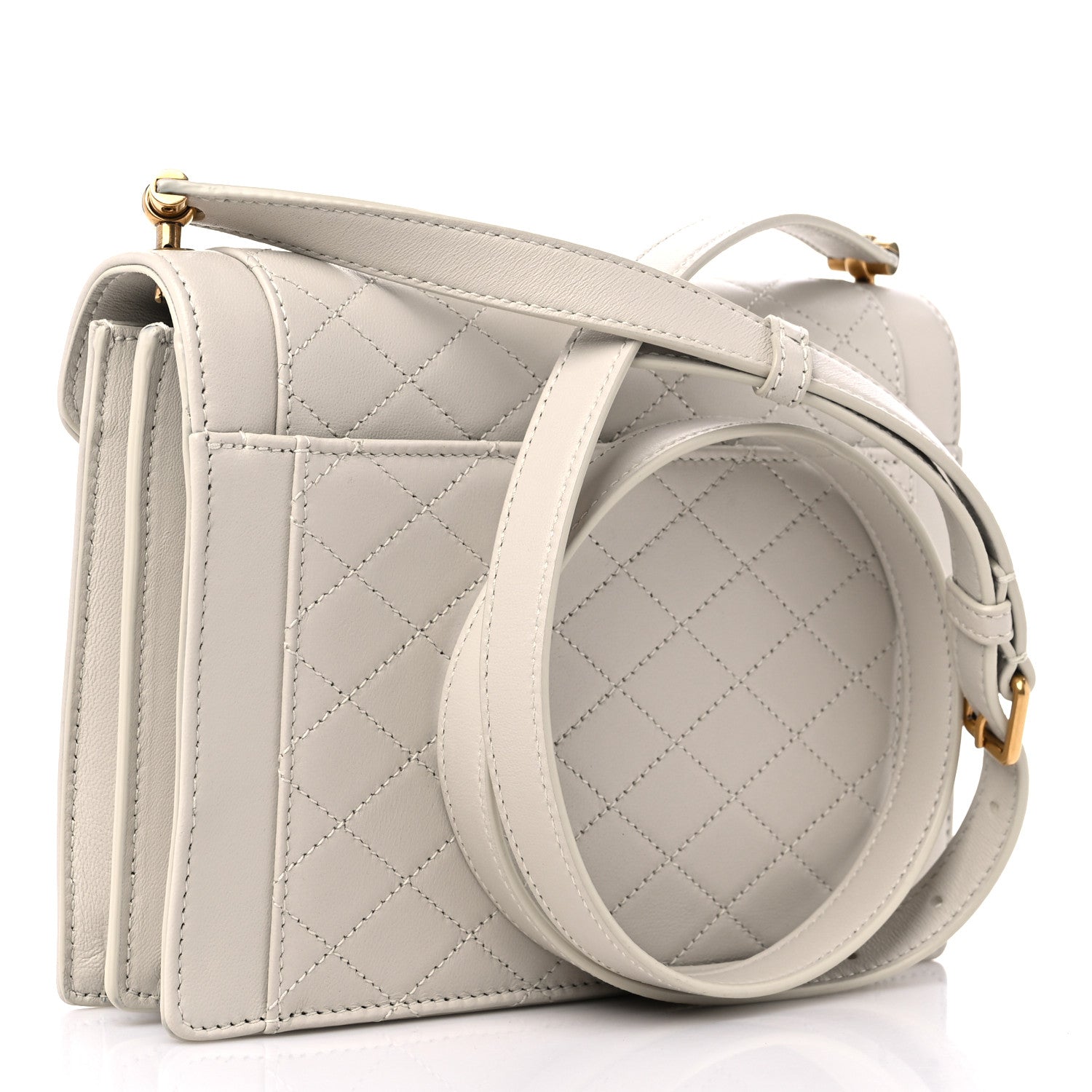 Saint Laurent Lambskin Quilted Mini Gaby Satchel Blanc Vintage 3 of 10