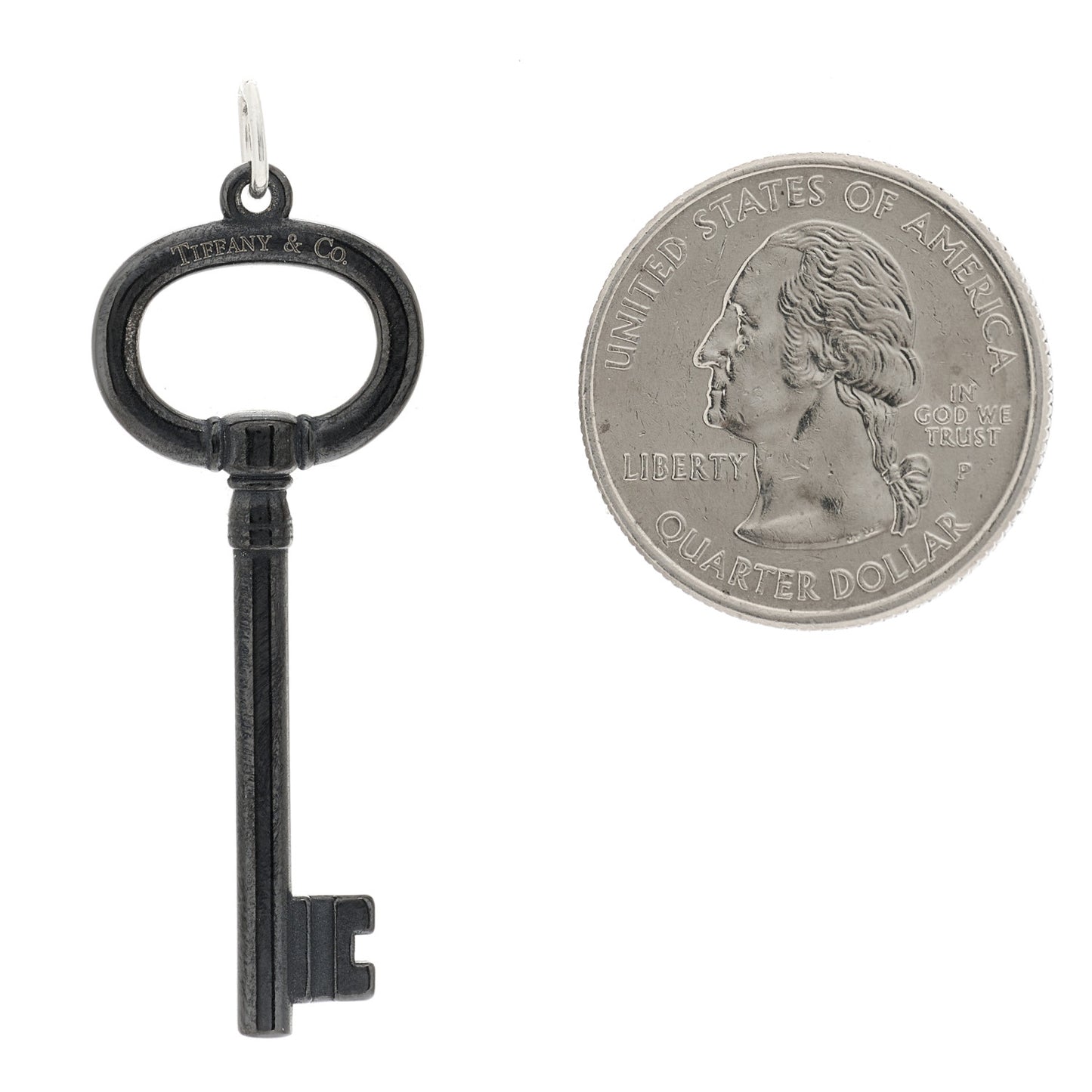 Black Titanium Oval Key Pendant