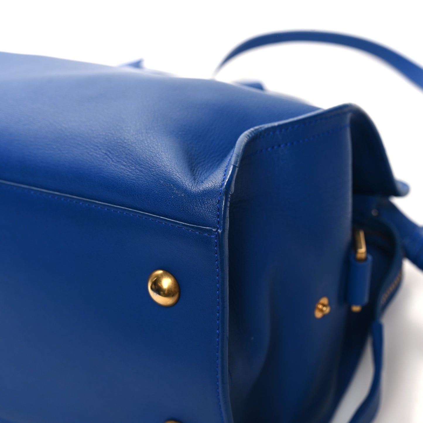 SAINT LAURENT Calfskin Small Classic Y Cabas Royal Blue