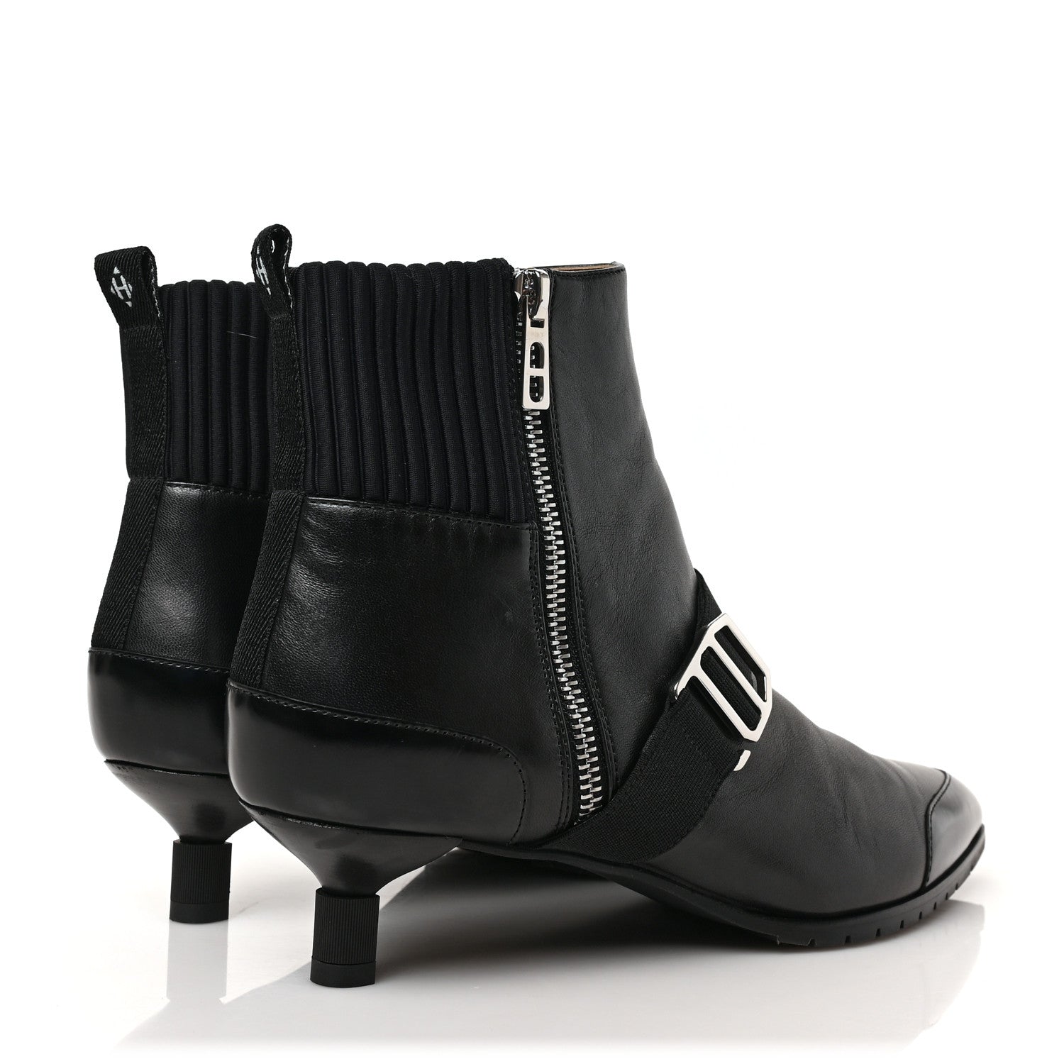 Hermes Tuscan Calfskin Technical Canvas Shocky Ankle Boots 37 Black 4 of 8