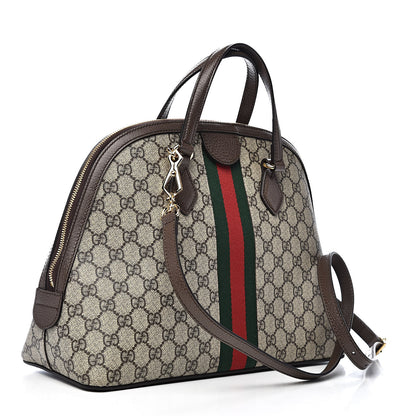 Gucci GG Supreme Monogram Web Medium Ophidia Top Handle Dome Bag Brown 3 of 10