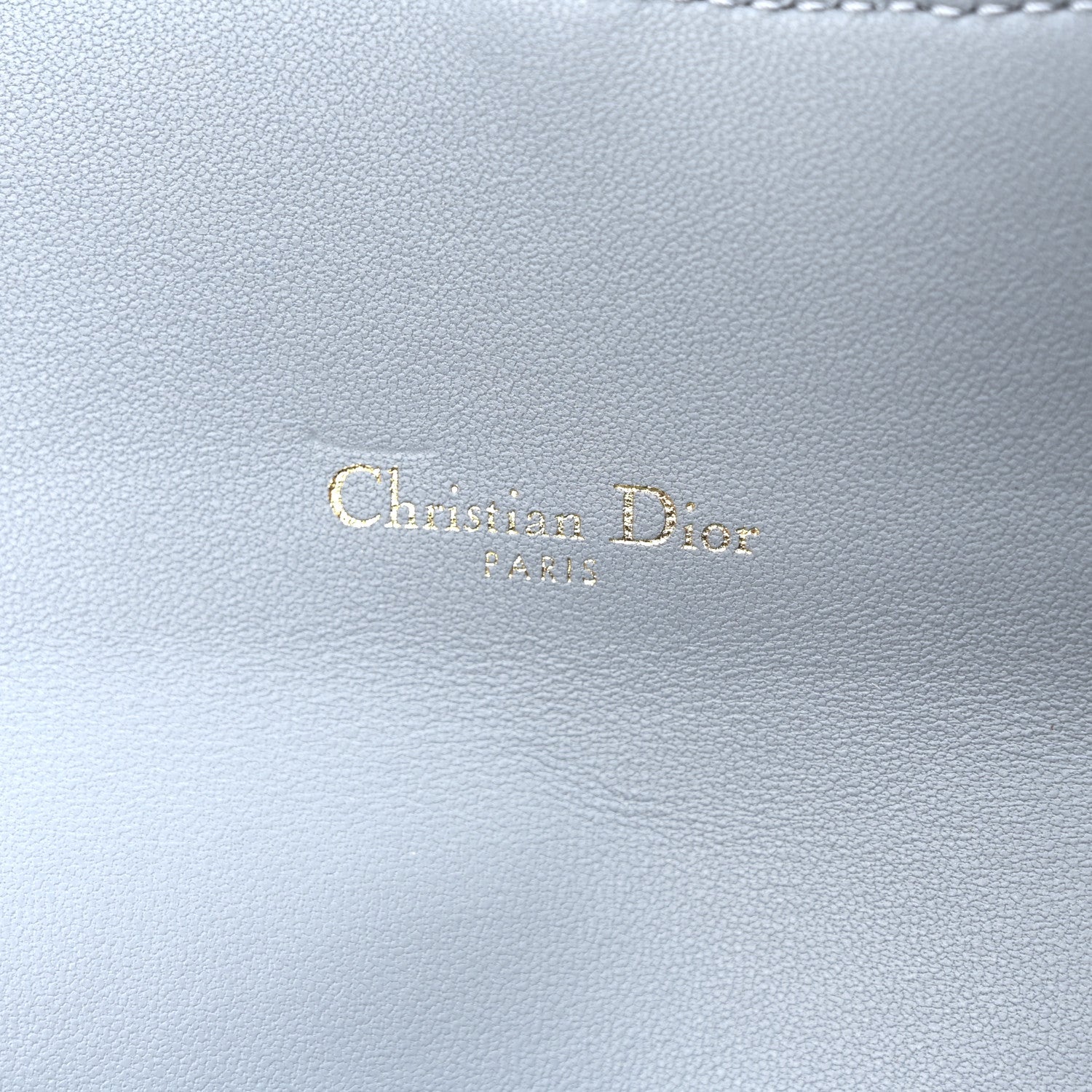 Christian Dior Grained Calfskin Saddle Chain Wallet Pouch Cloud Blue 7 of 10