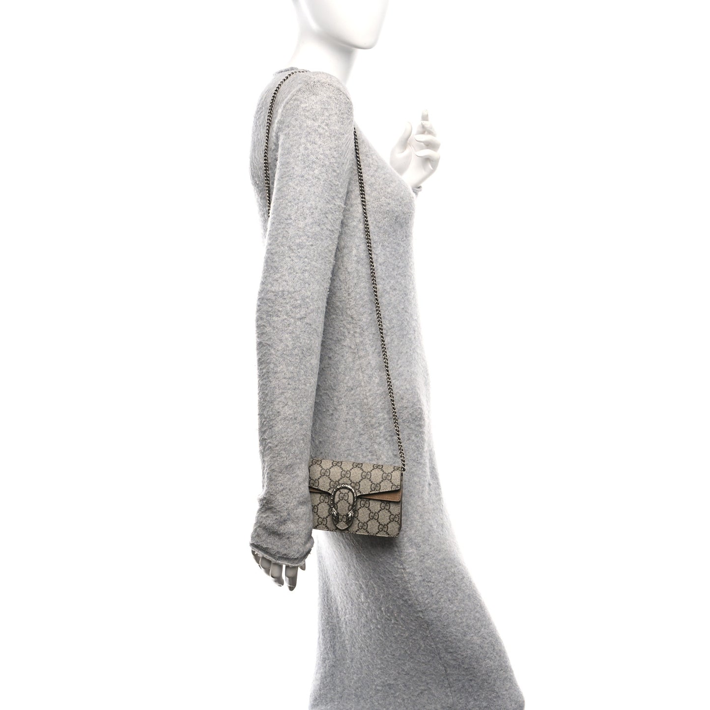 GG Supreme Monogram Super Mini Dionysus Shoulder Bag Taupe
