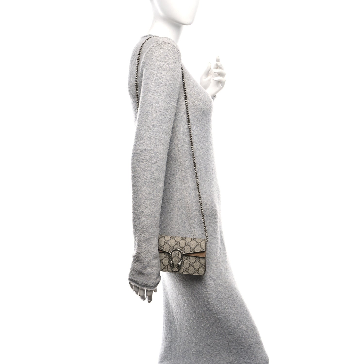 Gucci GG Supreme Monogram Super Mini Dionysus Shoulder Bag Taupe 2 of 9