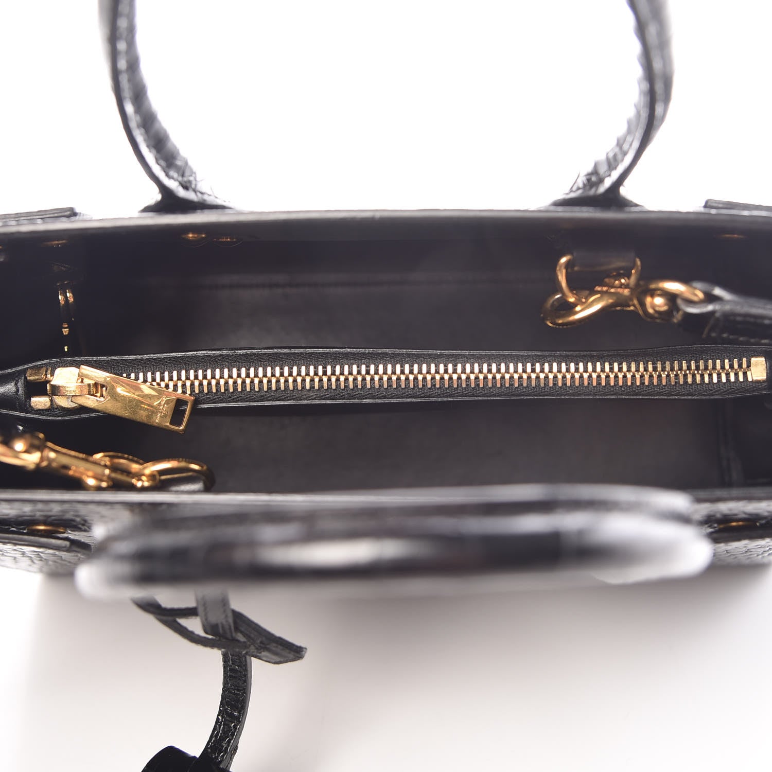 Saint Laurent Calfskin Crocodile Embossed Baby Sac De Jour Black 6 of 11
