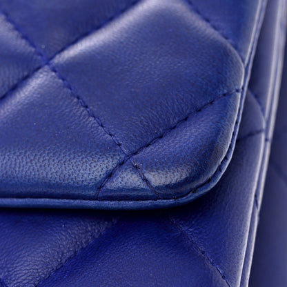 Chanel Lambskin Quilted Clutch with Chain Flap Blue 11 of 11