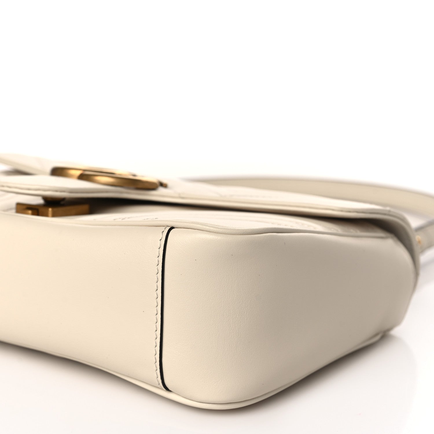 Gucci Calfskin Matelasse Small GG Marmont Shoulder Bag White 9 of 10