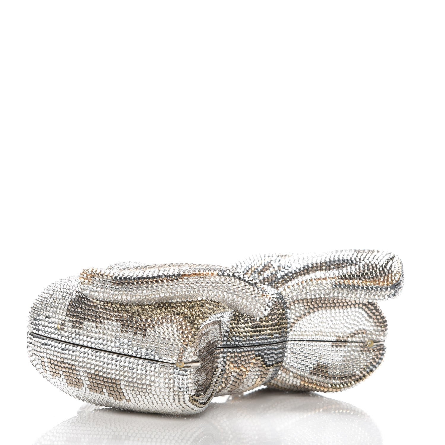 Judith Leiber Crystal Bow Minaudiere Clutch Silver 4 of 9