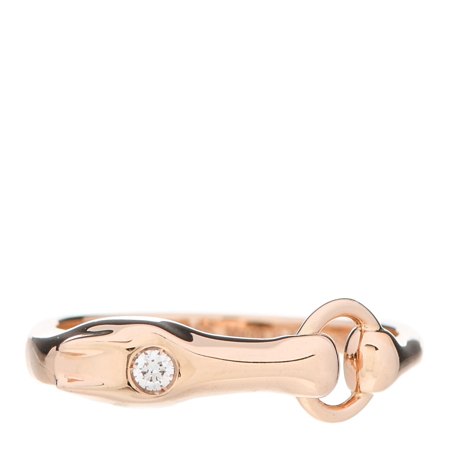 Hermes 18K Rose Gold Diamond TPM Galop Ring 49 4.75 1 of 7