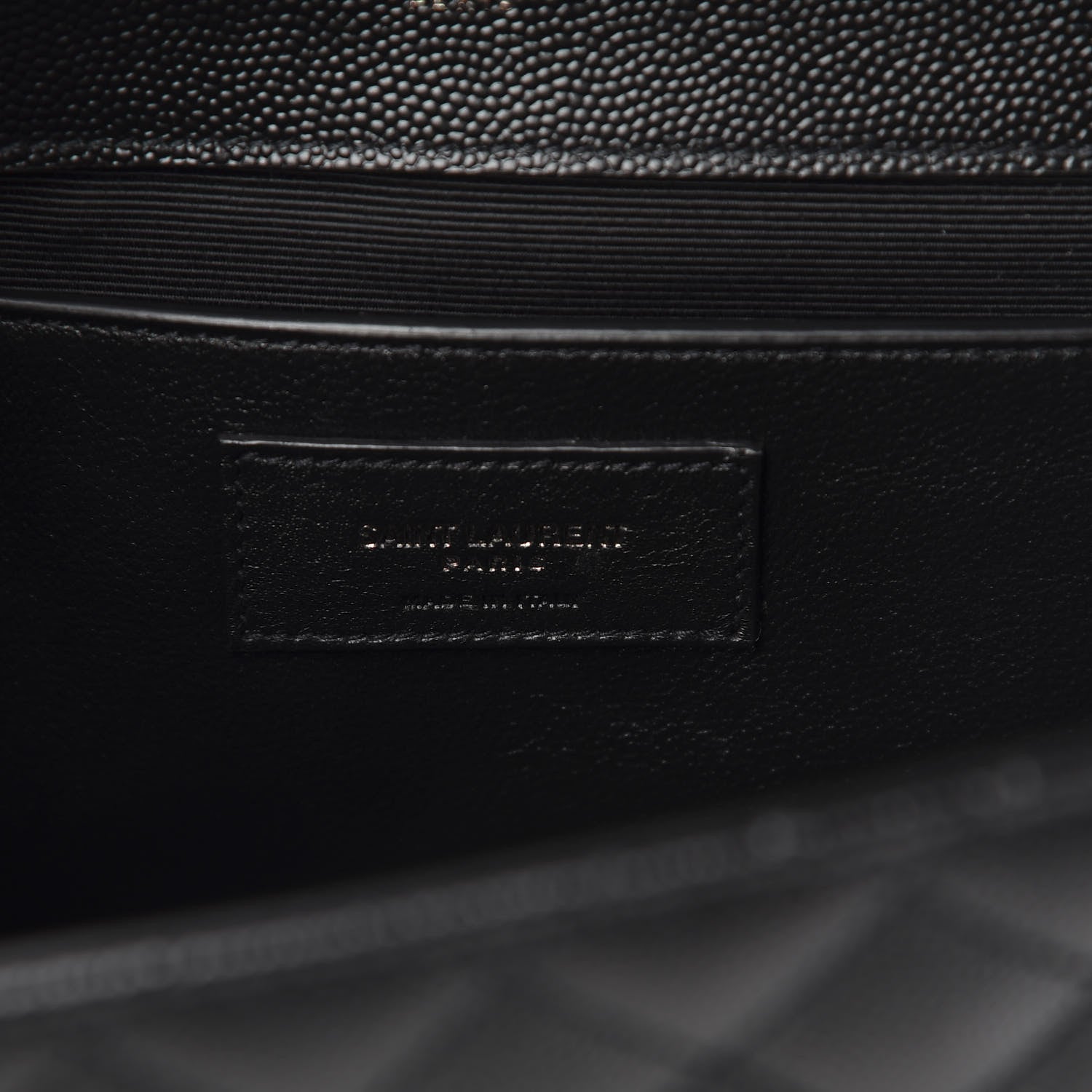 Saint Laurent Grain De Poudre Textured Mixed Matelasse Triquilt Medium Monogram Satchel Black 6 of 9