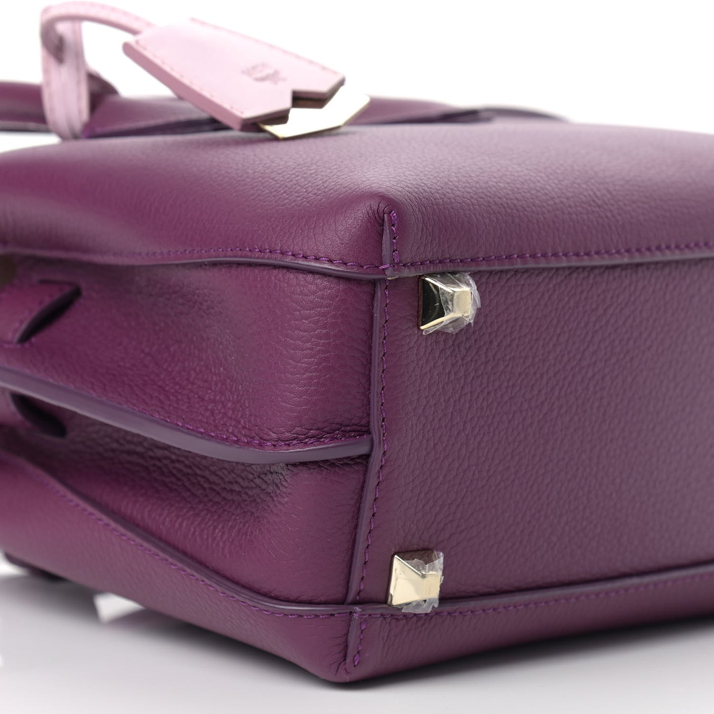 Grained Calfskin Mini Milla Tote Purple