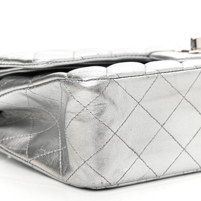 Chanel Metallic Lambskin Quilted Medium Double Flap Silver 11 of 16