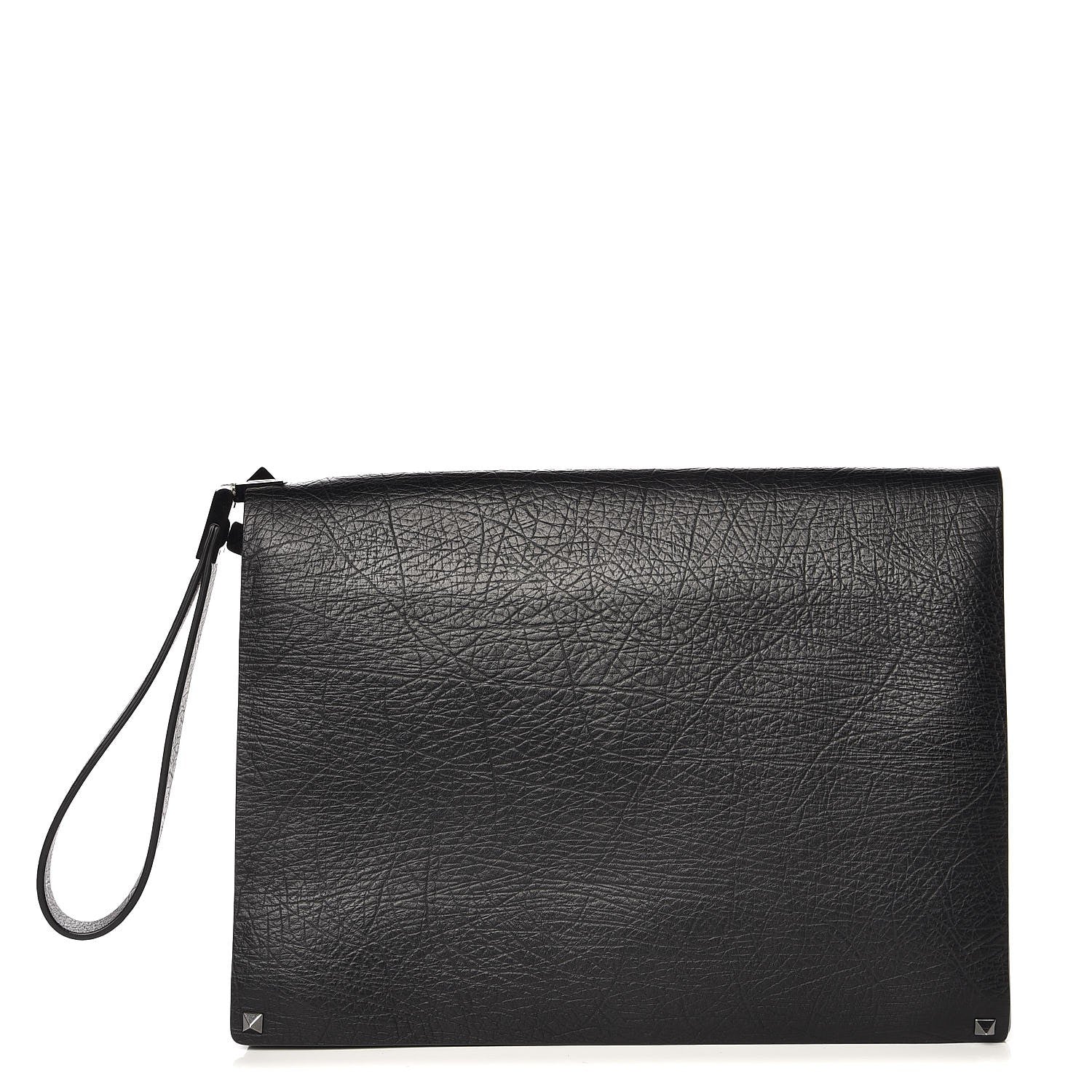 Valentino Garavani Nappa Rockstud Zip Wristlet Pouch Black 1 of 8