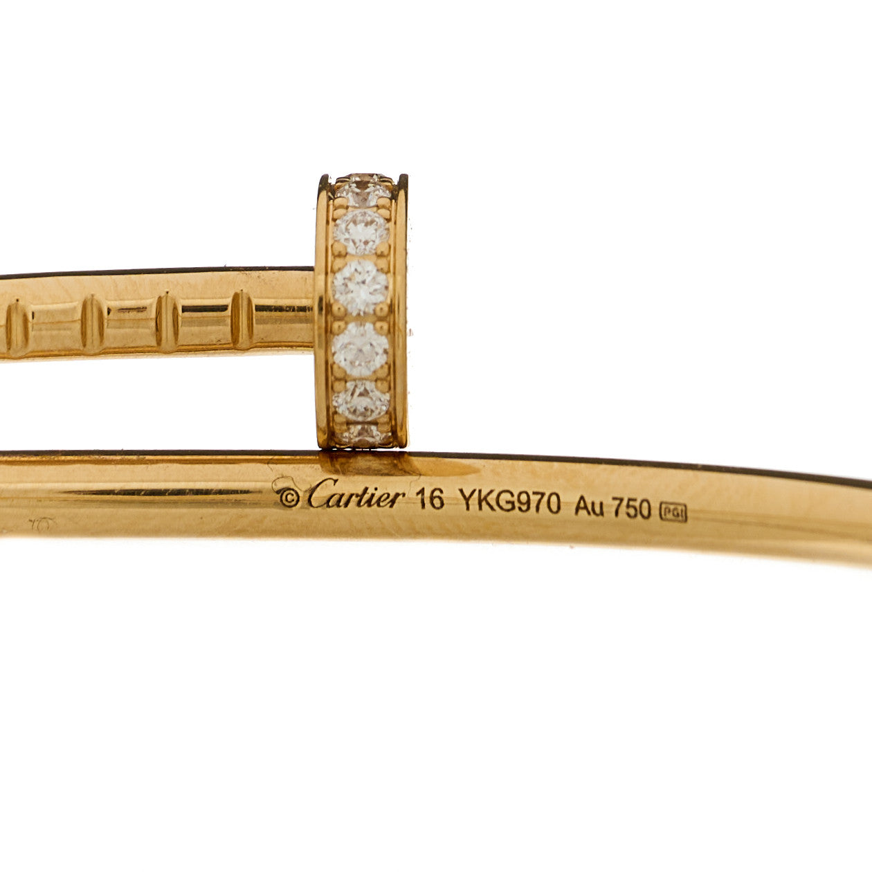 18K Yellow Gold Diamond Small Juste Un Clou Bracelet 16