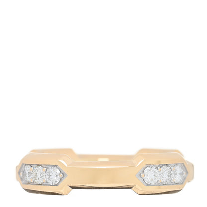 David Yurman 18K Yellow Gold Diamond Hex Station Band Ring 63 10.25 3 of 4