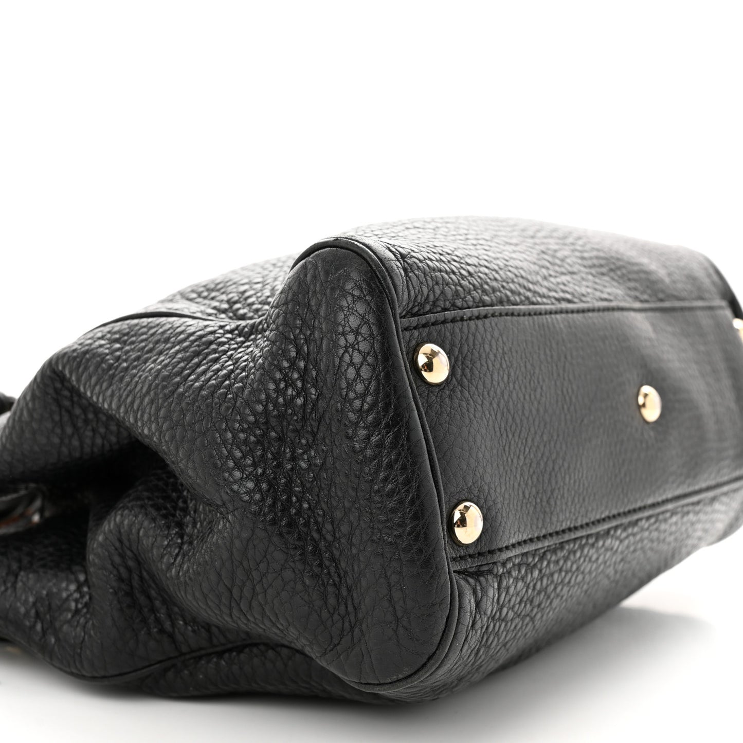 Calfskin Small Bamboo Shopper Tote Black