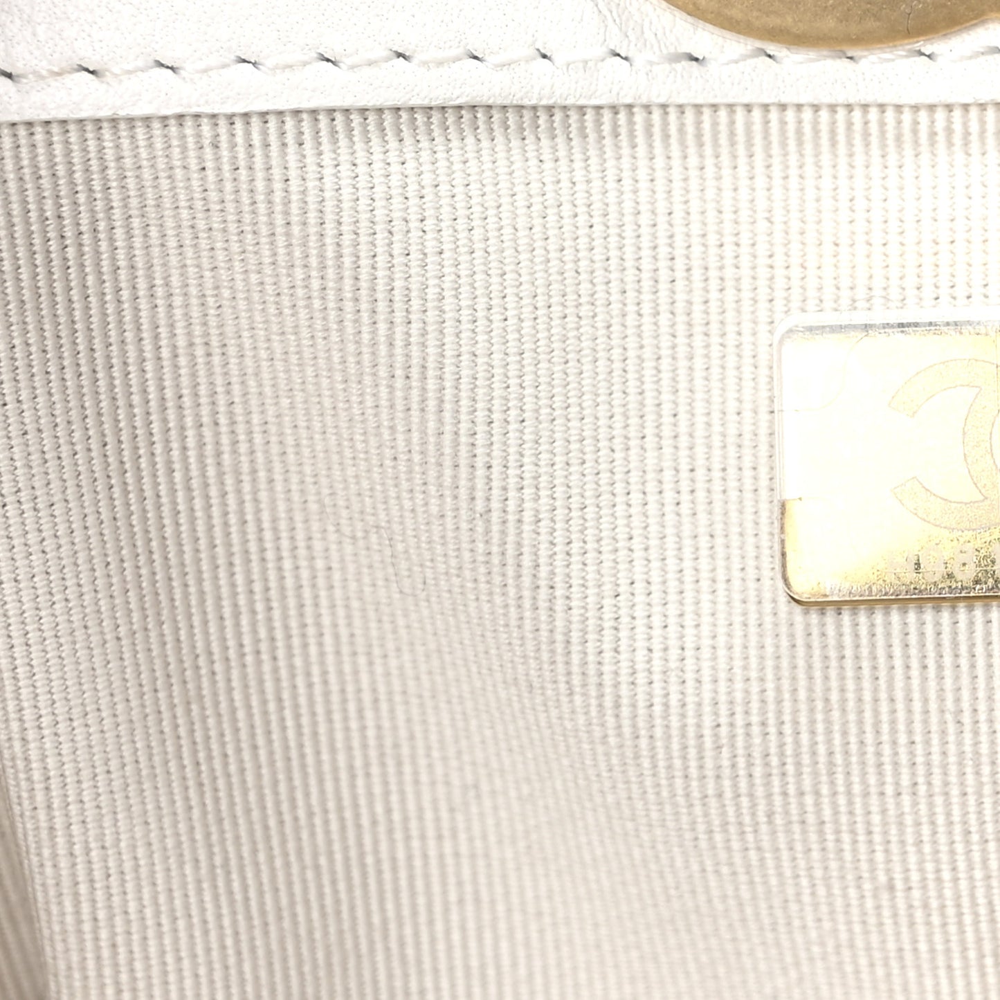 Calfskin Quilted Small Coco Base Shopping Bag White