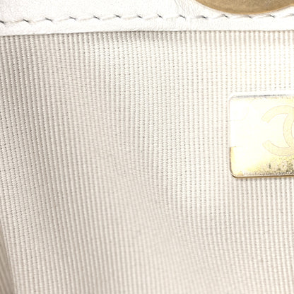 Chanel Calfskin Quilted Small Coco Base Shopping Bag White 7 of 10
