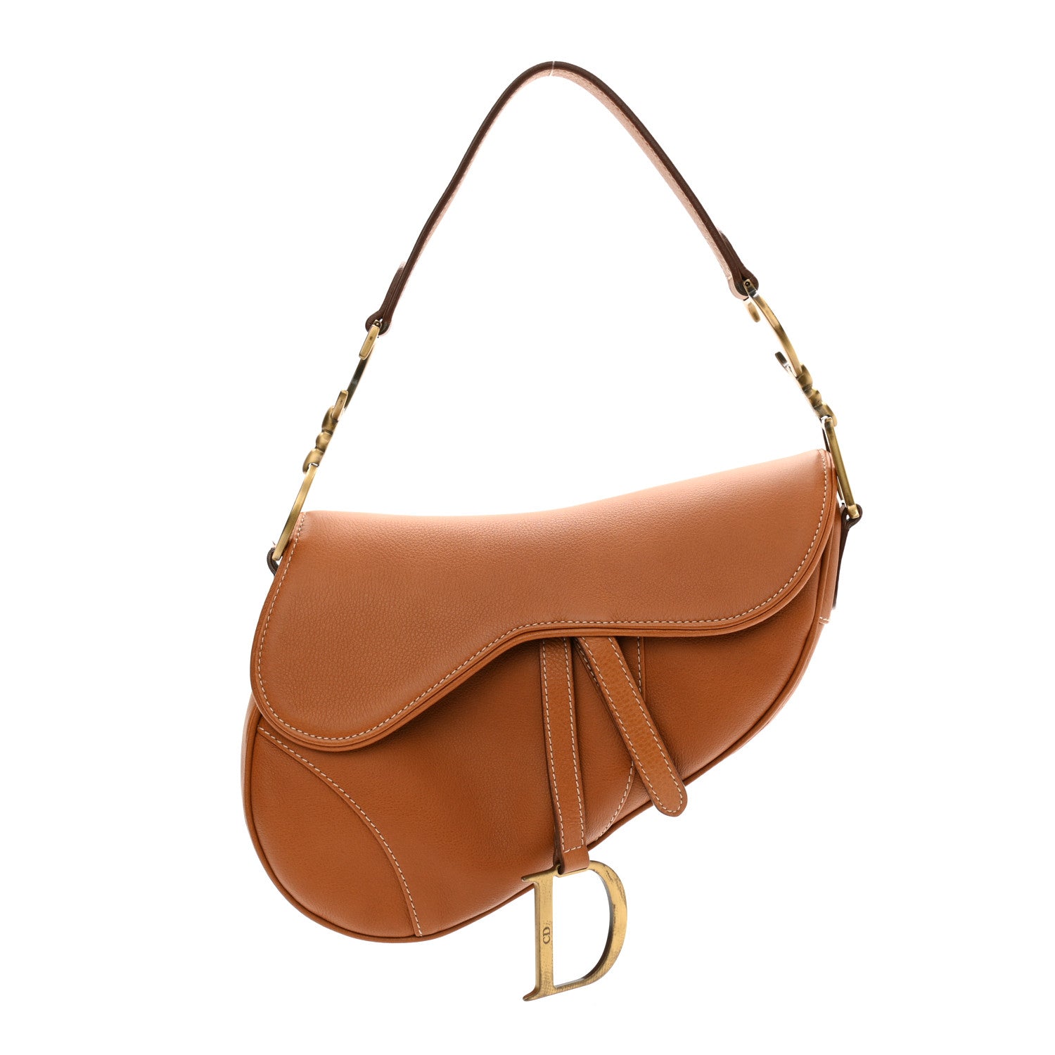 Christian Dior Calfskin Saddle Bag Tan 1 of 11
