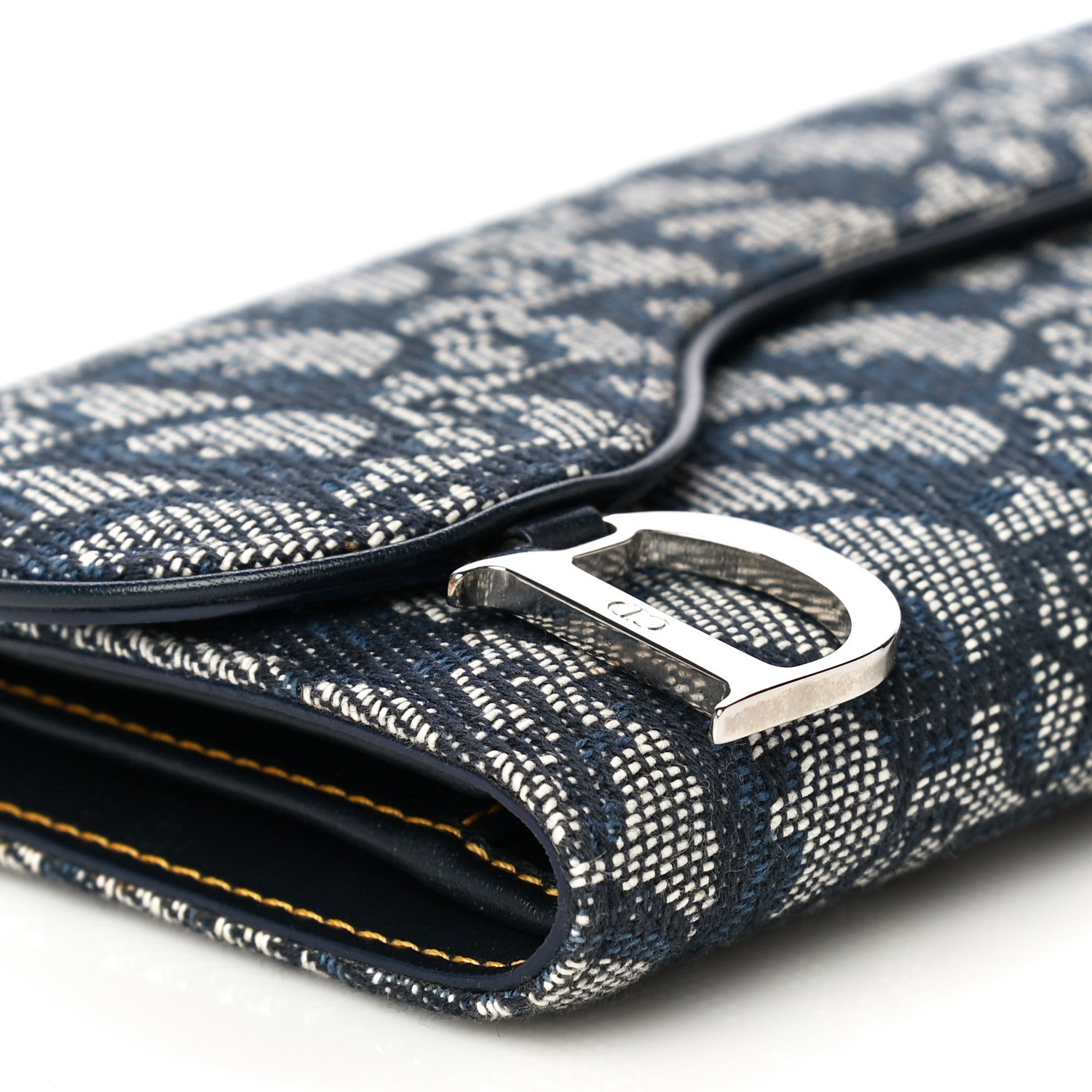 Christian Dior Monogram Saddle Wallet Navy 8 of 13
