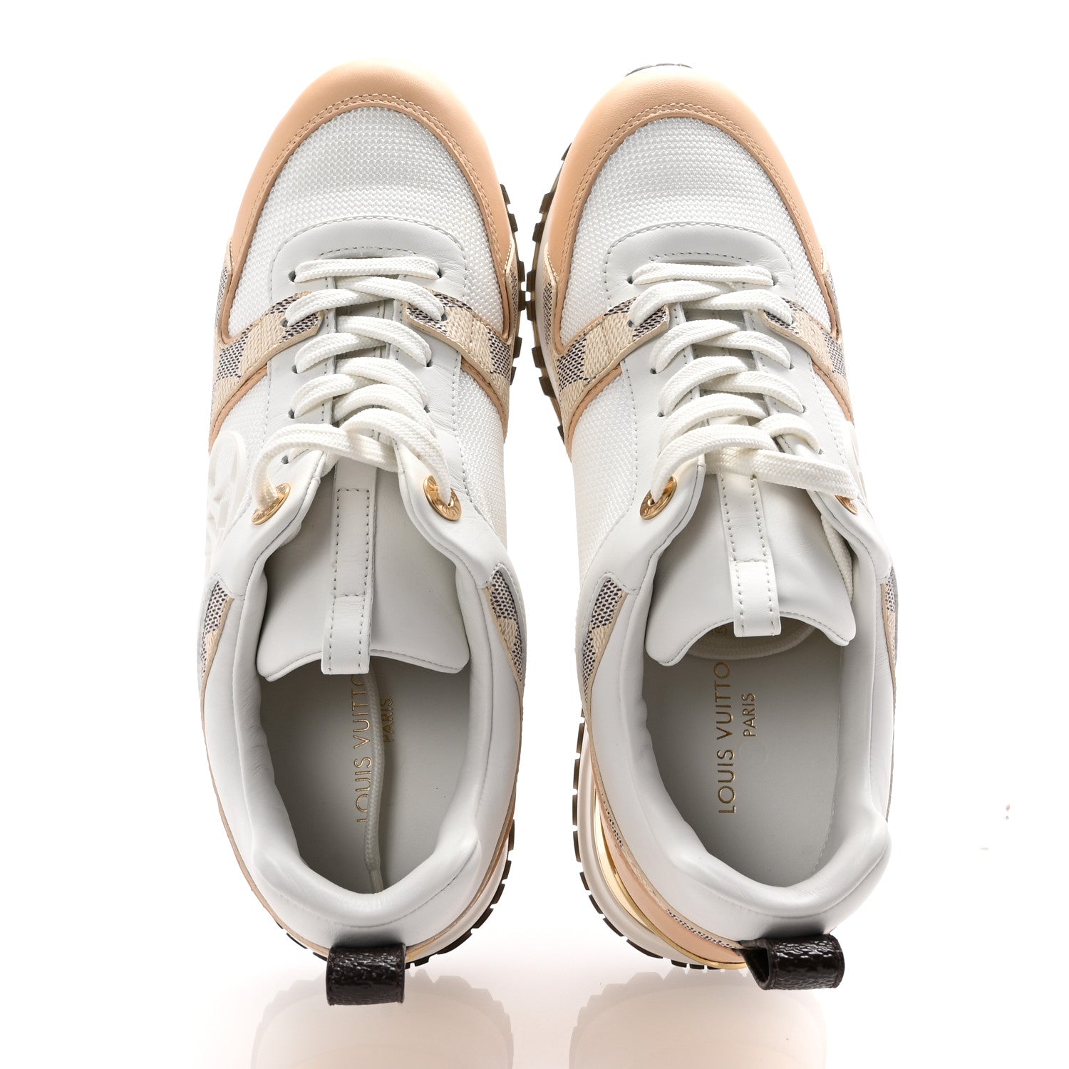 Louis Vuitton Calfskin Damier Azur Run Away Sneakers 36 White 2 of 10