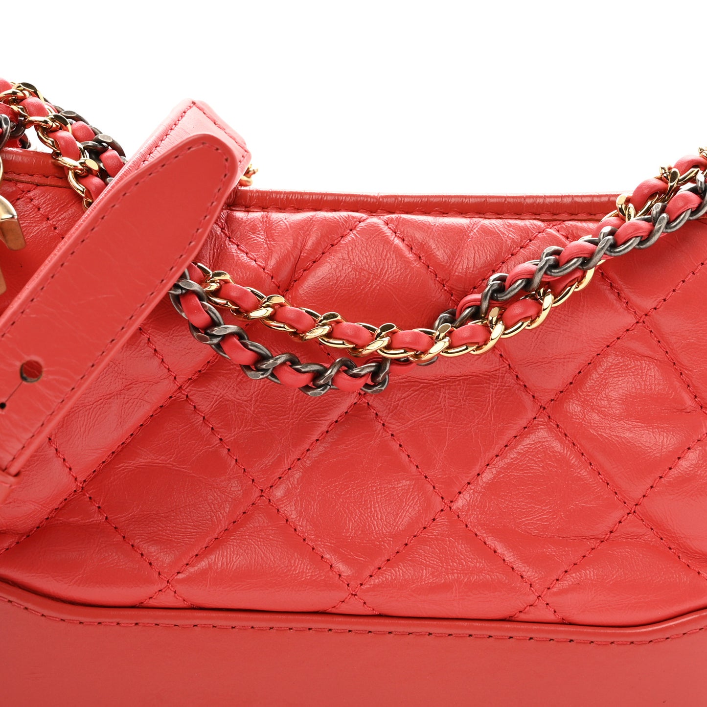 Aged Calfskin Quilted Small Gabrielle Hobo Pink