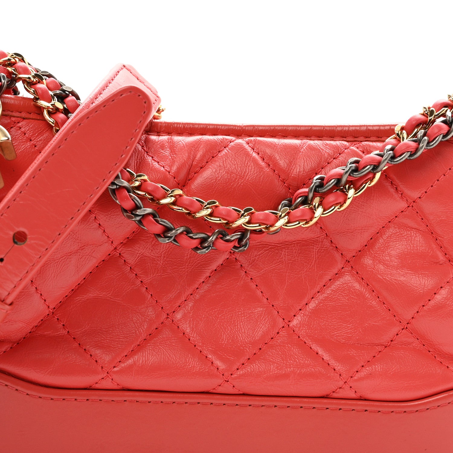 Chanel Aged Calfskin Quilted Small Gabrielle Hobo Pink 8 of 11