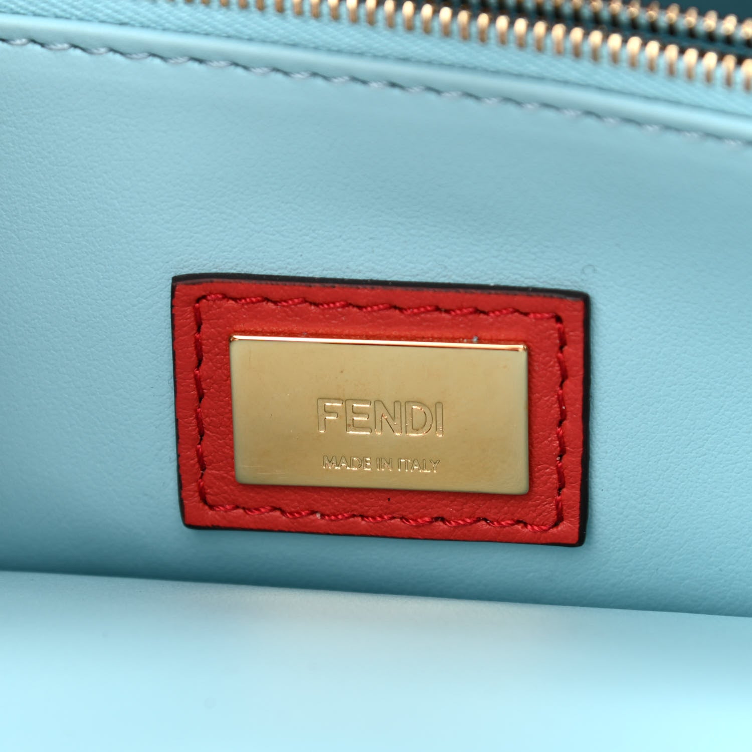 Fendi Vitello Dolce Century Petite 2Jours Tote Bloody Mary Turchese Pallido 6 of 7