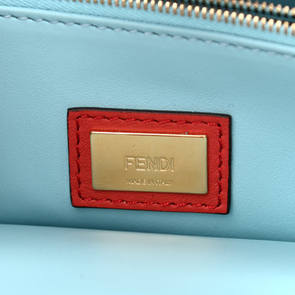 Fendi Vitello Dolce Century Petite 2Jours Tote Bloody Mary Turchese Pallido 6 of 7