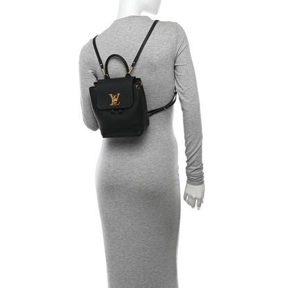 Louis Vuitton Calfskin Lockme Mini Backpack Black 2 of 10