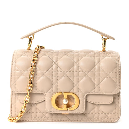 Christian Dior Lambskin Cannage Small Jolie Top Handle Bag Powder Beige Latte 2 of 19