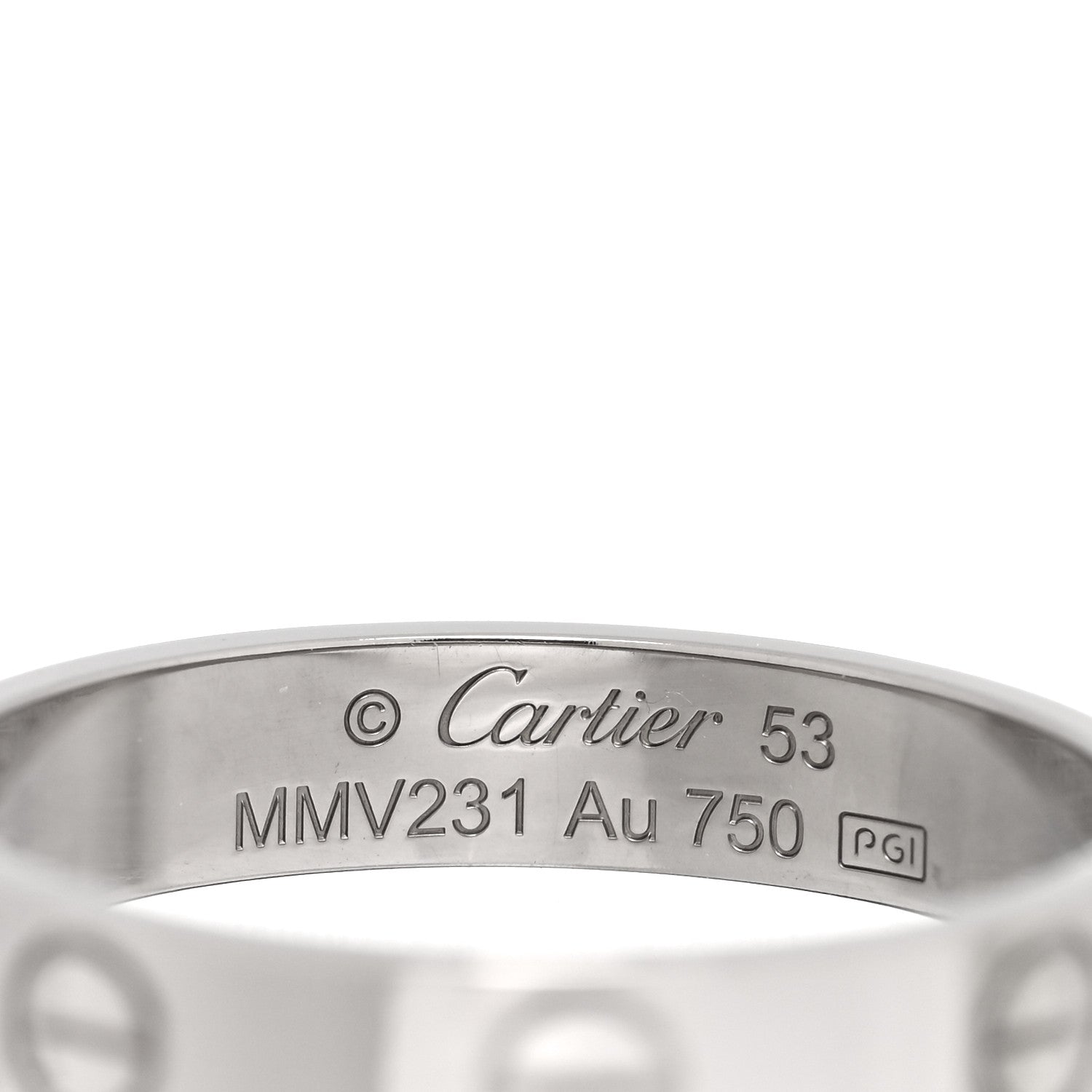 Cartier 18K White Gold 3.5mm LOVE Wedding Band Ring 53 6.5 4 of 4
