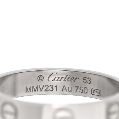 Cartier 18K White Gold 3.5mm LOVE Wedding Band Ring 53 6.5 4 of 4