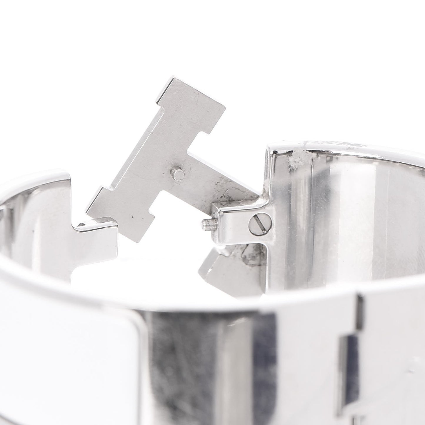 Enamel Wide Clic Clac H Bracelet PM White