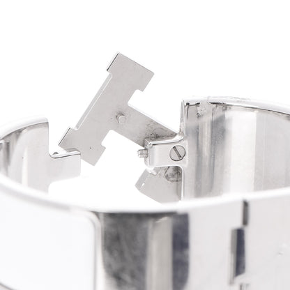 Hermes Enamel Wide Clic Clac H Bracelet PM White 4 of 5