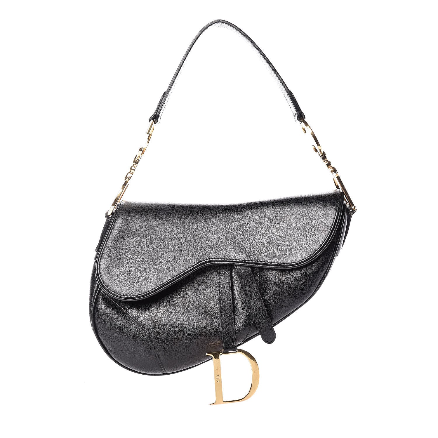 Christian Dior Grained Calfskin Saddle Bag Black 1 of 14