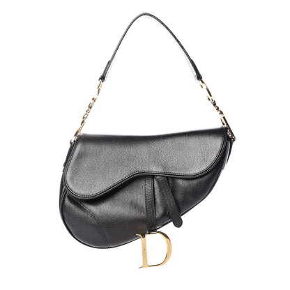 Christian Dior Grained Calfskin Saddle Bag Black 1 of 14