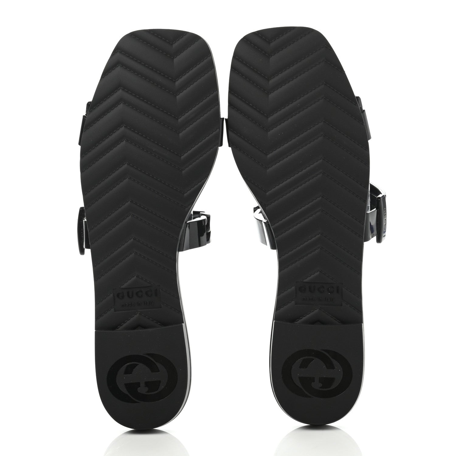 Gucci Rubber Womens Slide Sandals 38 Black 5 of 8