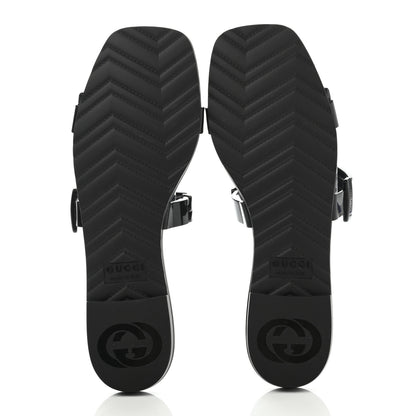 Gucci Rubber Womens Slide Sandals 38 Black 5 of 8