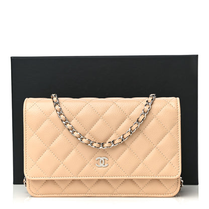 Chanel Caviar Quilted Wallet On Chain WOC Beige 11 of 11