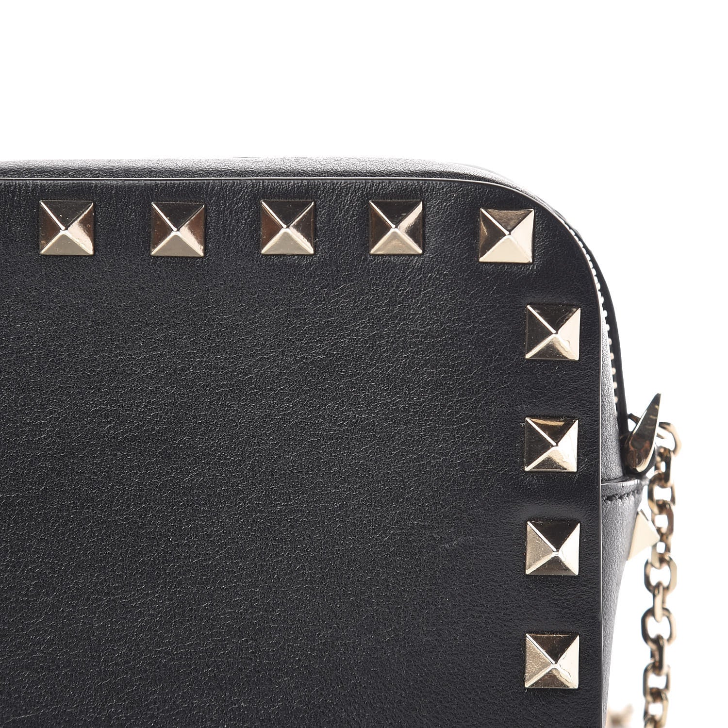 Valentino Garavani Calfskin Small Rockstud Chain Camera Crossbody Bag Black 9 of 9