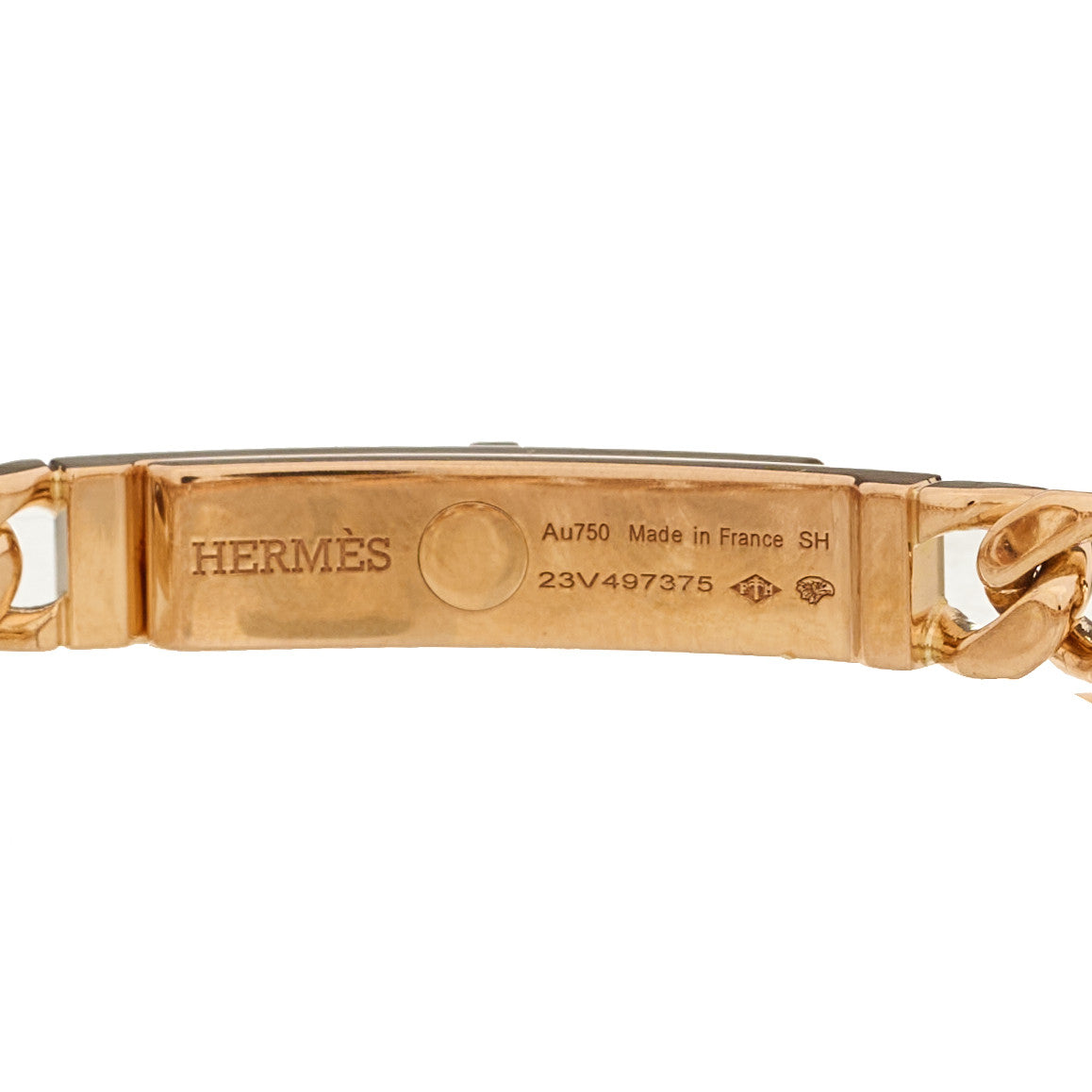 Hermes 18K Rose Gold Diamond PM Kelly Gourmette Bracelet SH 2 of 4