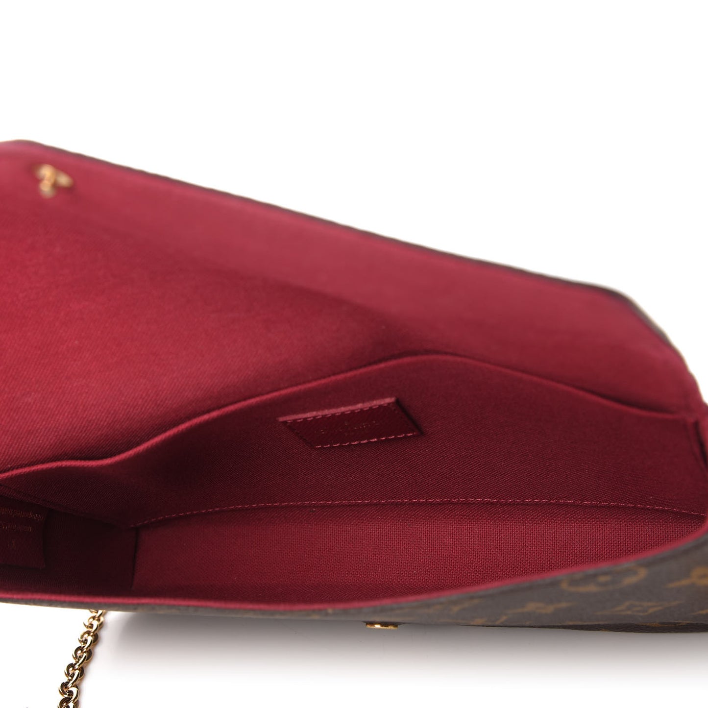 Monogram Pochette Felicie Chain Wallet Fuchsia