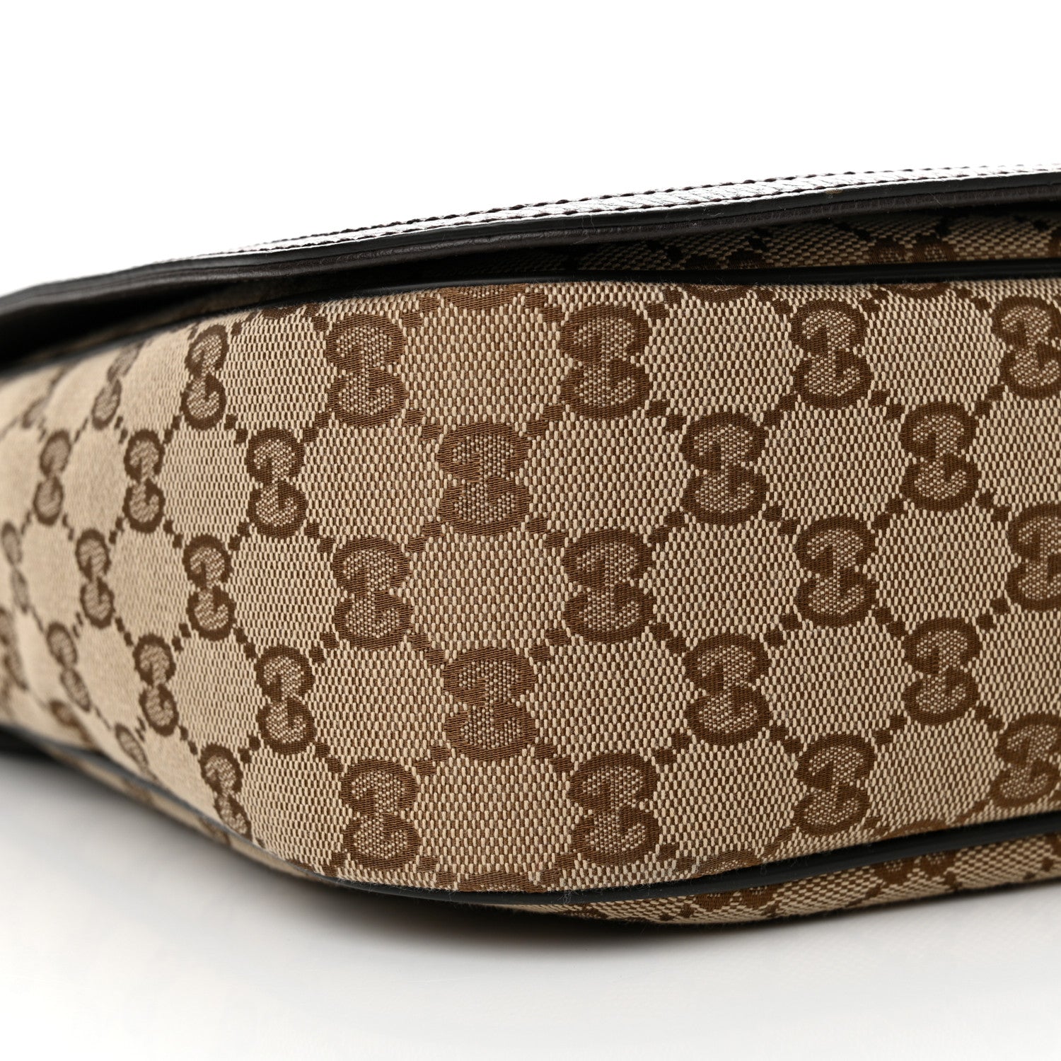Gucci Monogram Large Flap Messenger Bag Beige Dark Brown 9 of 10