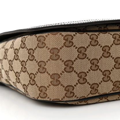 Gucci Monogram Large Flap Messenger Bag Beige Dark Brown 9 of 10