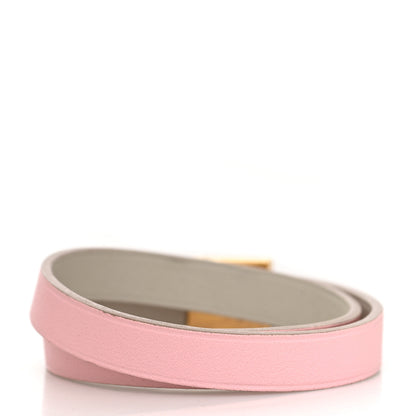 Hermes Swift Medor Infini Double Tour Bracelet T3 Rose Sakura Gris Perle 2 of 4