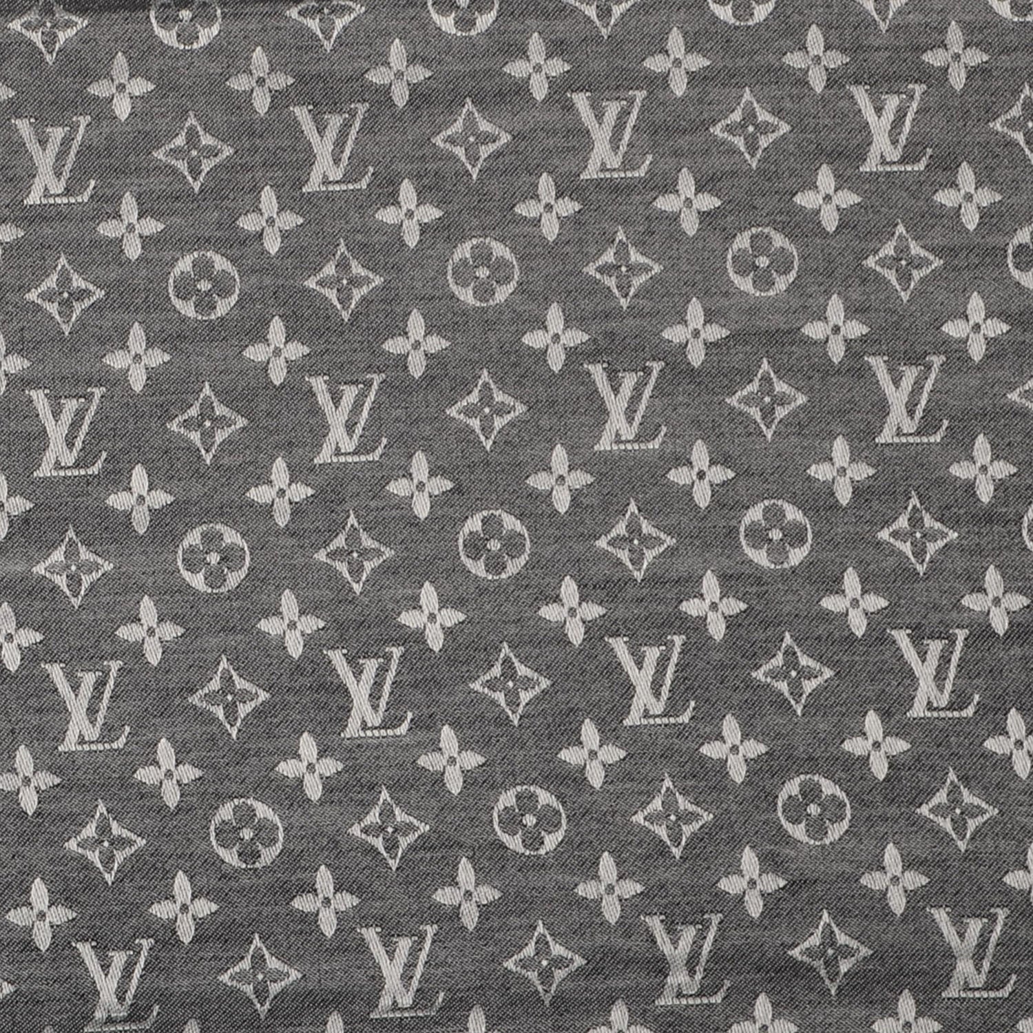 Louis Vuitton Silk Wool Monogram Denim Shawl Black 1 of 5