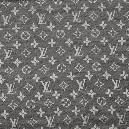 Louis Vuitton Silk Wool Monogram Denim Shawl Black 1 of 5
