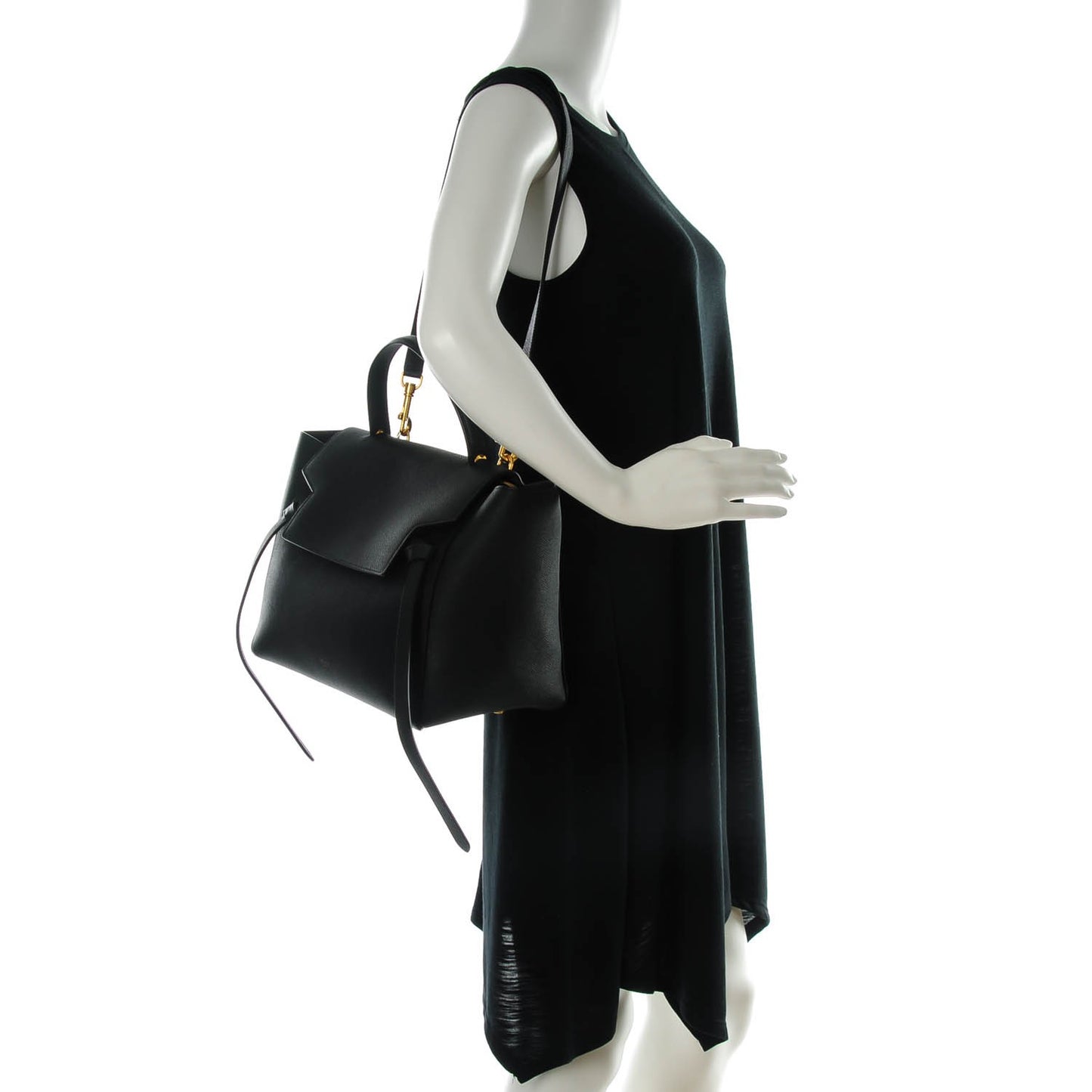 Grained Calfskin Mini Belt Bag Black